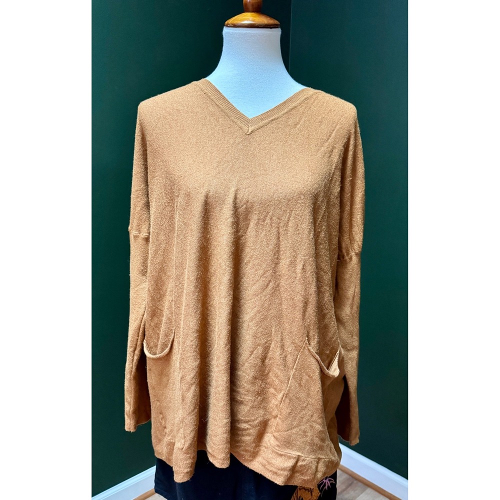 Altar'd State Women's V Neck Knit Sweater with Pockets Women's Size L